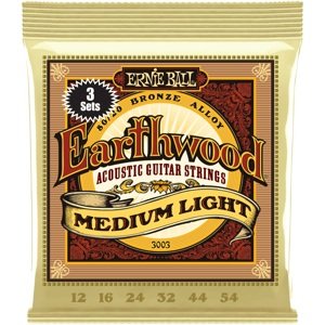 Ernie Ball 3003 Earthwood 80/20 Bronze Medium-Light 3 Pack