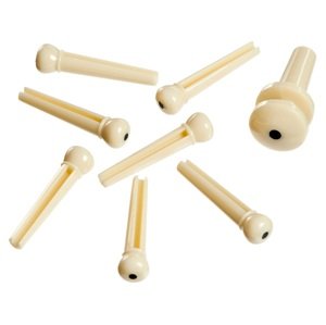 D'Addario Plastic Bridge Pins Ivory with Black Dot