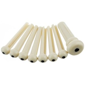 Fender Bridge Pin Set Ivory with Black Dot