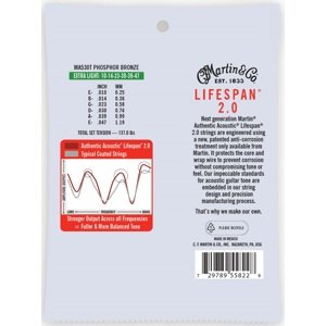 Martin Authentic Lifespan 2.0 92/8 Phosphor Bronze Extra Light