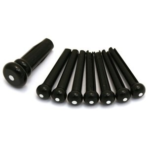Fender Bridge Pin Set, Black with White Dot
