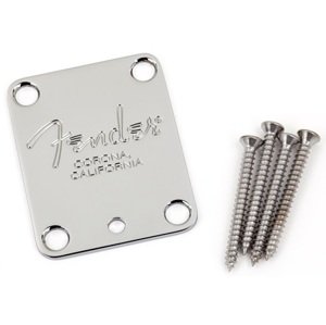 Fender 4-Bolt American Series Guitar Neck Plate with Fender Corona Sta