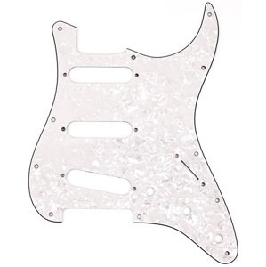 Fender Pickguard, Stratocaster S/S/S, 11-Hole Mount, White Pearl, 4-Pl