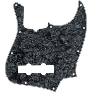Fender Pickguard, Jazz Bass, 10-Hole Mount, Black Pearl, 4-Ply