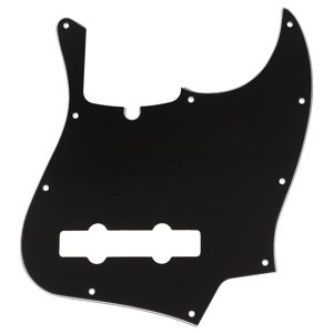 Fender Pickguard, 5-String Jazz Bass, 10-Hole Mount, Black, 3-Ply