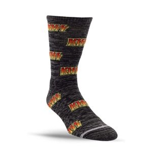 Perri's Leathers Kiss All Over Logo Crew Charcoal Mix L