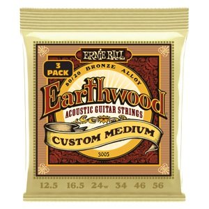 Ernie Ball 3005 Earthwood Custom Medium 80/20 Bronze 3-Pack