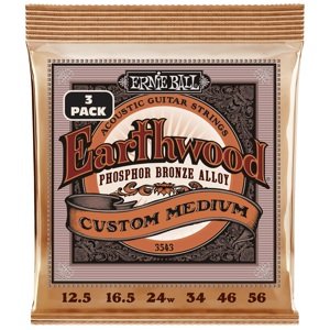 Ernie Ball 3543 Earthwood Custom Medium Phosphor Bronze 3-Pack