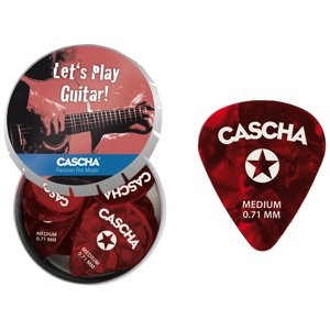 Cascha Guitar Pick Set Box Medium (24 medium guitar picks + metal box)