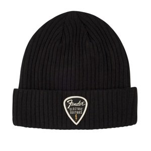 Fender Pick Patch Ribbed Beanie Black