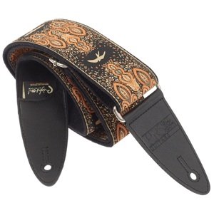 PRS 2" Guitar Strap, Custom Jacquard Birds Fleur, Peach