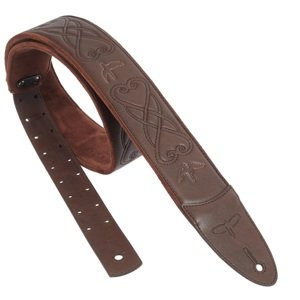 PRS 2.4" Padded Guitar Strap w/RAS, Custom Leather (Faux) Birds, Brown