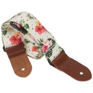 Perri's Leathers 7671 Ukulele Strap White Flowers