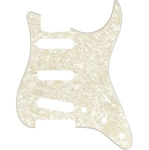 Fender Pickguard Stratocaster, SSS 11-hole, Aged White Pearl 3-ply