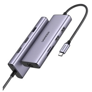 Ugreen 90119 Port Extender USB-C/2*USB3.0+USB2.0+2*HDMI+RJ45 Gigabit+S