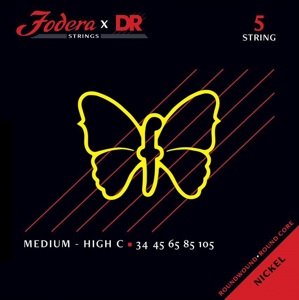 DR Strings Fodera Stainless Steel 5 Medium (High C) 34105