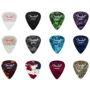 Fender 351 Dotted Celluloid Picks 12-Pack Heavy