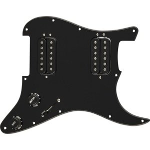 Fender Pre-Wired Strat Pickguard Quadra Tap HH Black