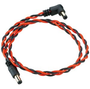 Ibanez Twisted DC Cable Black & Neon Red, Length: 24" Straight & Angle