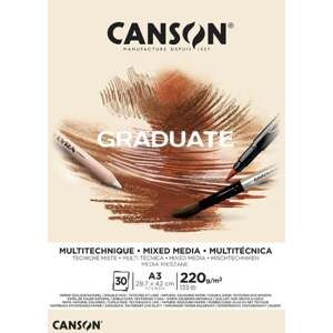 Canson Pad Graduate Mixed Media Skicár A3 220 g Natural